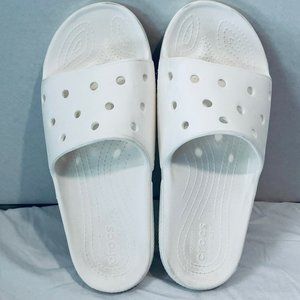 Crocs Unisex Adult Classic Sandal Slides Mens Size 12 White Shoes